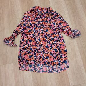 Mister Zimi Abstract Button Up Blouse Size 6